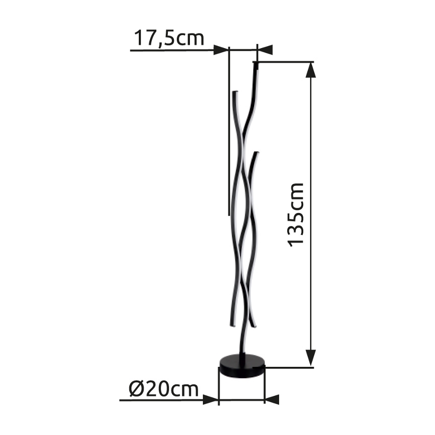 Globo - Επιδαπέδια λάμπα LED LED/28W/230V 3000K μαύρο