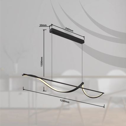 Globo -  Κρεμαστό φωτιστικό οροφής LED LED/24W/230V 3000K μαύρο