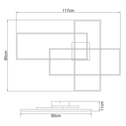 Globo - LED Dimmable φωτιστικό οροφής LED/100W/230V 3000-6000K + τηλεχειριστήριο