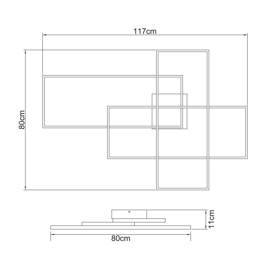 Globo - LED Dimmable φωτιστικό οροφής LED/100W/230V 3000-6000K + τηλεχειριστήριο