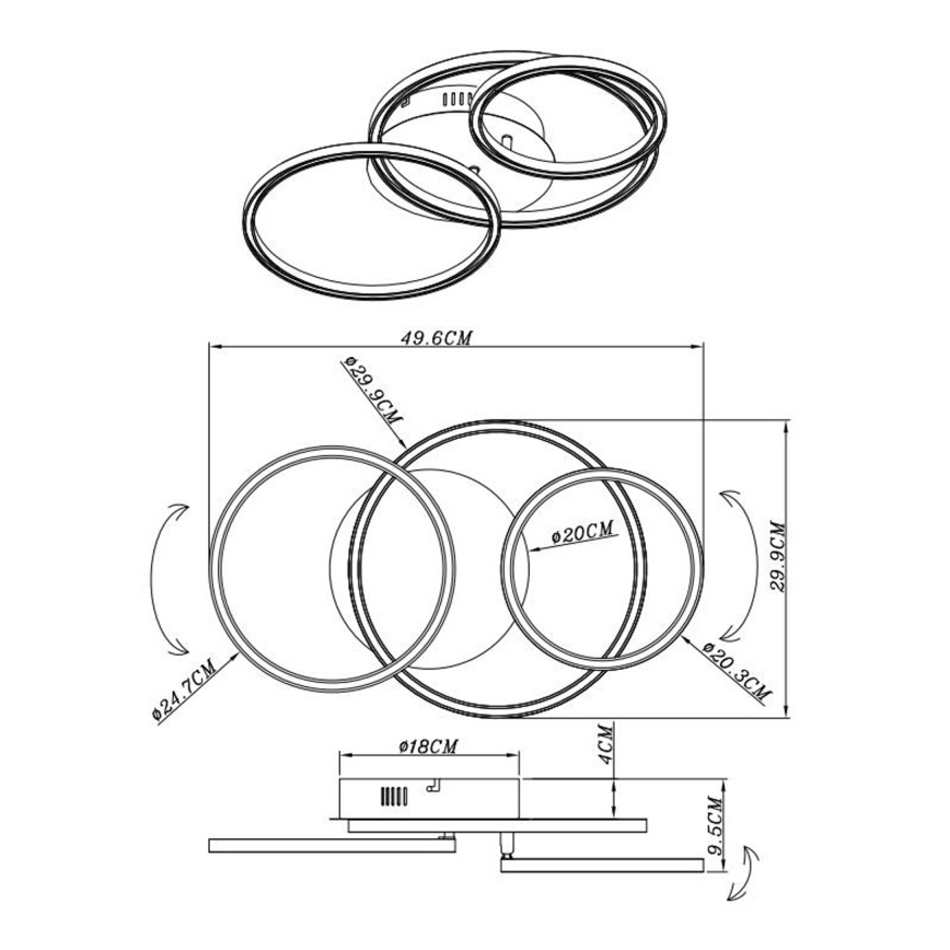 Globo - Φωτιστικό οροφής LED LED/30W/230V
