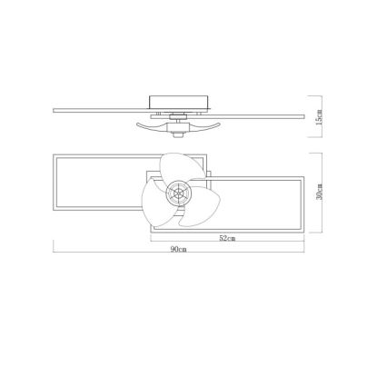 Globo - Ρυθμιζόμενο LED φωτιστικό οροφής με ανεμιστήρα LED/38W/230V 3000-6500K + τηλεχειριστήριο