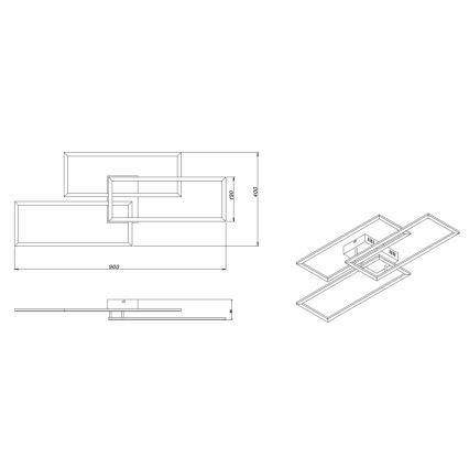 Globo - Σταθερό πολύφωτο dimming LED LED/58W/230V 3000-6000K + τηλεχειριστήριο