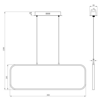 Globo - LED Πολύφωτο κρεμαστό LED/24W/230V