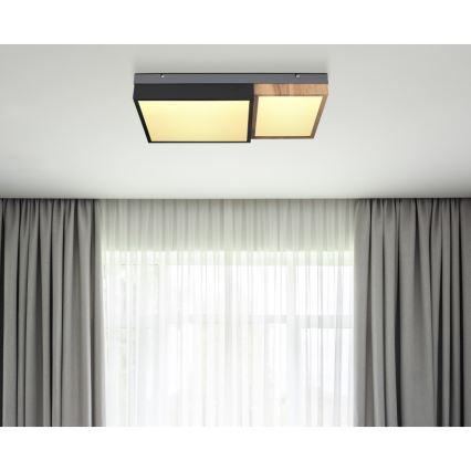 Globo 67286-30 - LED φωτιστικό οροφής GUNDI LED/30W/230V 35x65 cm καφέ/μαύρο