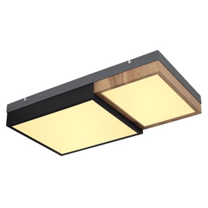Globo 67286-30 - LED φωτιστικό οροφής GUNDI LED/30W/230V 35x65 cm καφέ/μαύρο
