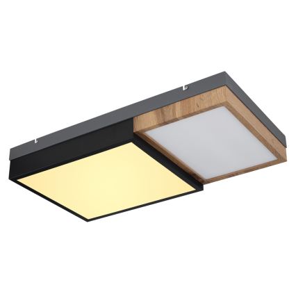 Globo 67286-30 - LED φωτιστικό οροφής GUNDI LED/30W/230V 35x65 cm καφέ/μαύρο