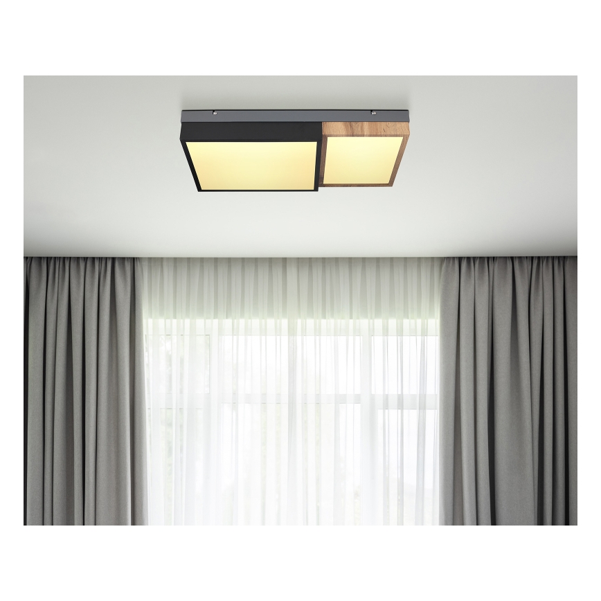 Globo 67286-30 - LED φωτιστικό οροφής GUNDI LED/30W/230V 35x65 cm καφέ/μαύρο