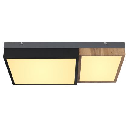 Globo 67286-30 - LED φωτιστικό οροφής GUNDI LED/30W/230V 35x65 cm καφέ/μαύρο