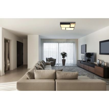 Globo 67286-50 - Φωτιστικό οροφής LED GUNDI LED/50W/230V 60x60 εκ. καφέ/μαύρο