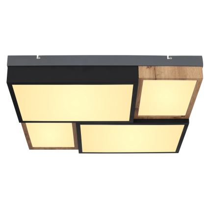 Globo 67286-50 - Φωτιστικό οροφής LED GUNDI LED/50W/230V 60x60 εκ. καφέ/μαύρο