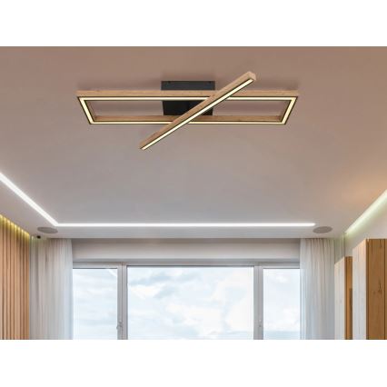 Globo 67287D1 - Φωτιστικό οροφής LED MANDERA LED/36W/230V 20x80 cm καφέ