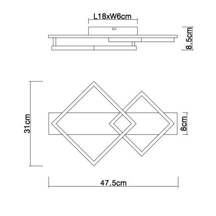 Globo - Φωτιστικό οροφής LED LED/18W/230V