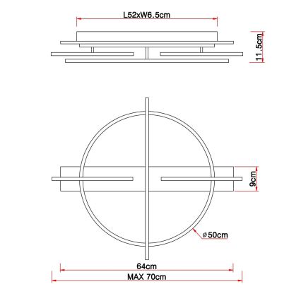 Globo - Φωτιστικό οροφής LED LED/44W/230V