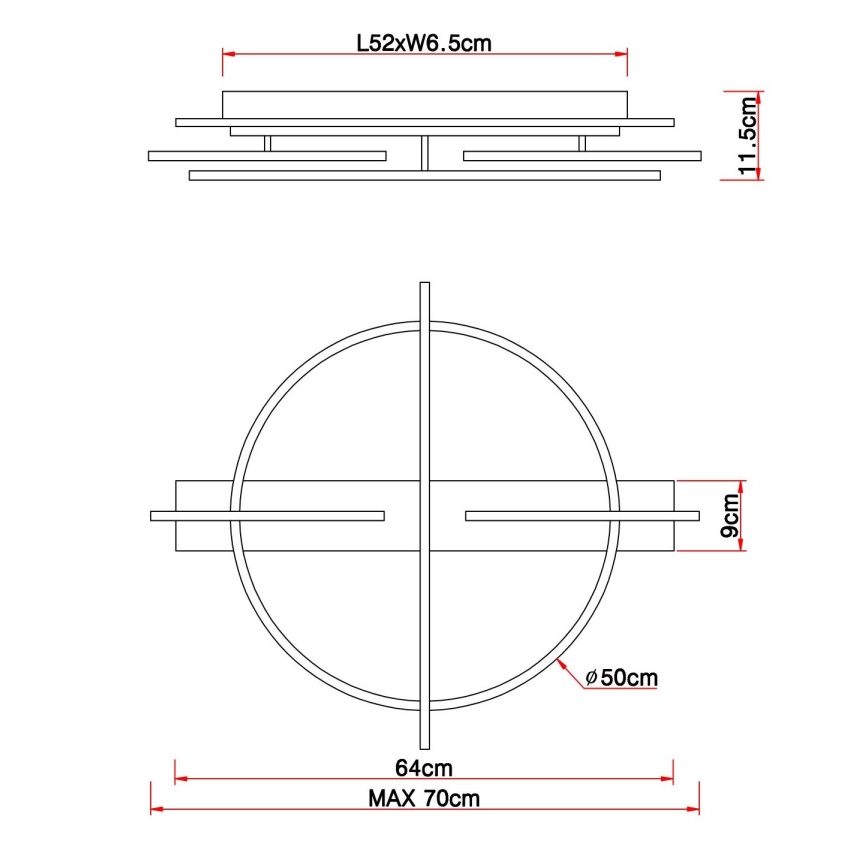 Globo - Φωτιστικό οροφής LED LED/44W/230V