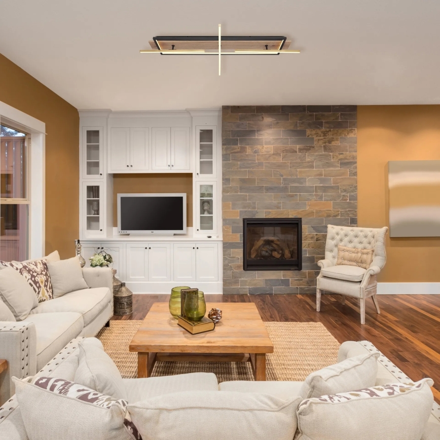 Globo 67296D2 - LED φωτιστικό οροφής BEATRIX LED/48W/230V 60,5x100 cm καφέ