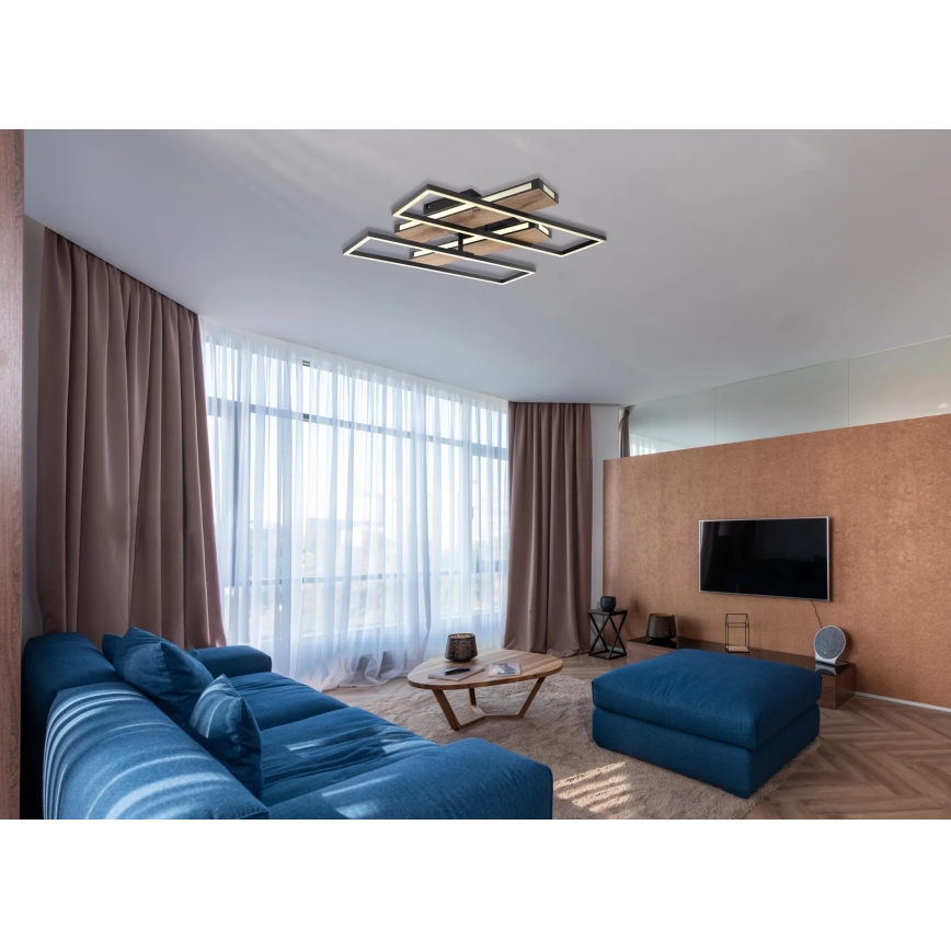 Globo 67299D1 - Φωτιστικό οροφής COLLI LED 48W/230V 52x60 cm καφέ/μαύρο