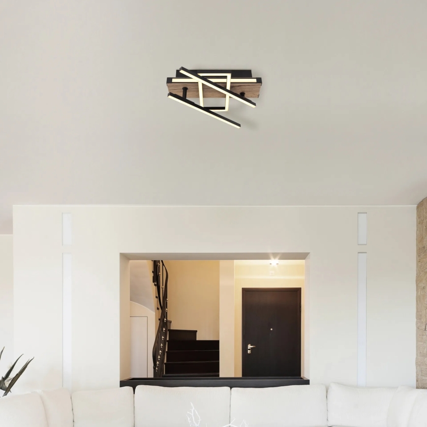 Globo 67299D2 - LED πλαφονιέρα COLLI LED/30W/230V 46x68 cm καφέ/μαύρο