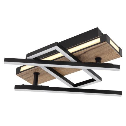 Globo 67299D2 - LED πλαφονιέρα COLLI LED/30W/230V 46x68 cm καφέ/μαύρο