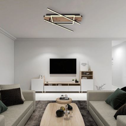 Globo 67299D3 - Φωτιστικό οροφής LED COLLI LED/40W/230V 88x120 cm μπεζ/μαύρο