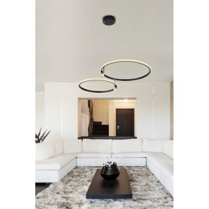 Globo - Led Dimmable κρεμαστό φωτιστικό οροφής LED/55W/230V 2700-6000K μαύρο + τηλεχειριστήριο