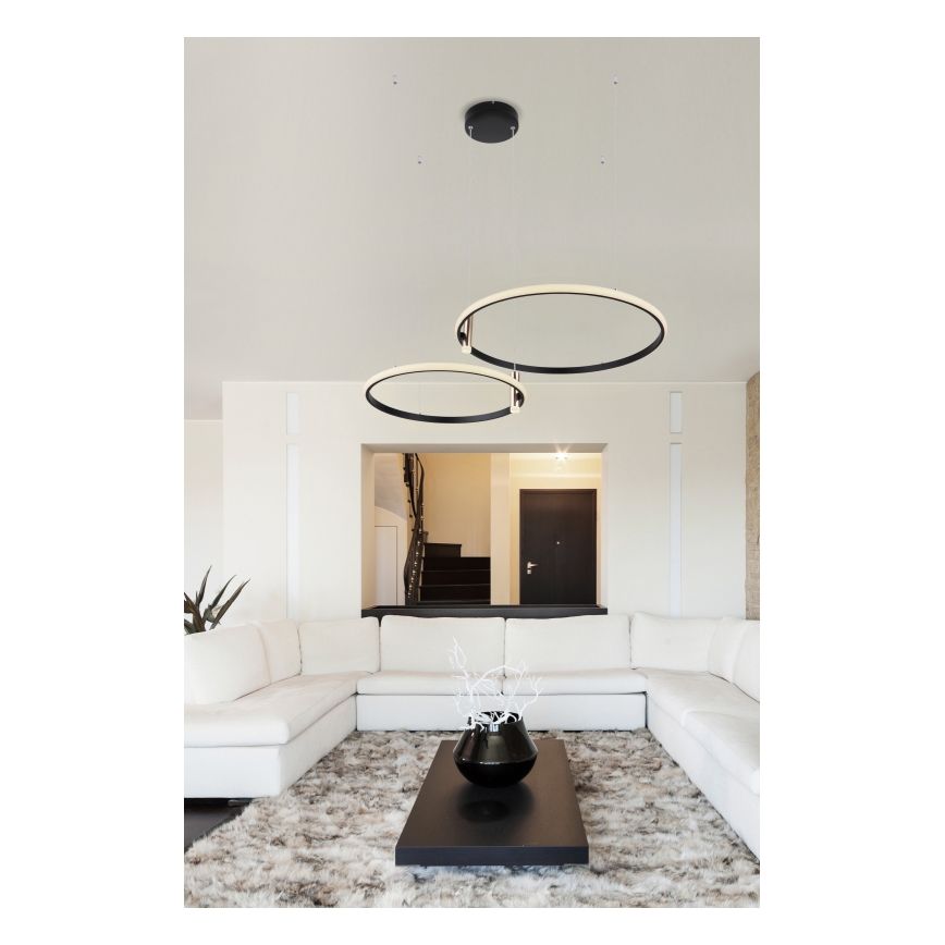 Globo - Led Dimmable κρεμαστό φωτιστικό οροφής LED/55W/230V 2700-6000K μαύρο + τηλεχειριστήριο
