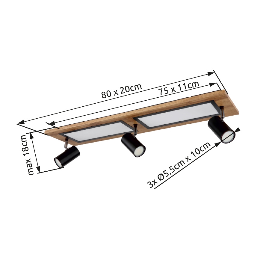 Globo - LED Σποτ LED/24W/230V + 3xGU10/5W