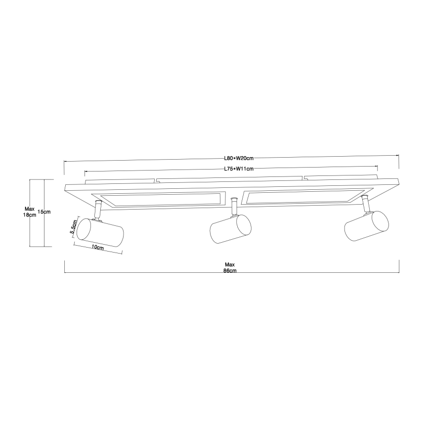 Globo - LED Σποτ φωτιστικό LED/24W/230V + 3xGU10/5W