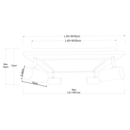 Globo - LED Σποτ 4xGU10/5W/230V + LED/24W/230V