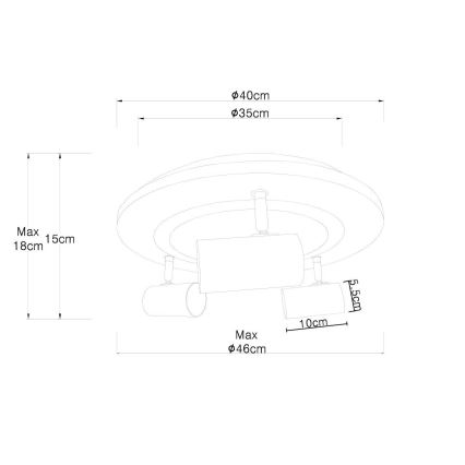 Globo - LED Σποτ 3xGU10/5W/230V + LED/15W/230V