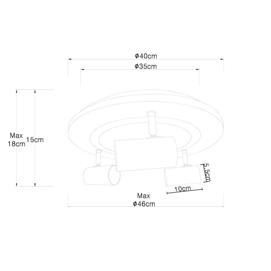 Globo - LED Σποτ 3xGU10/5W/230V + LED/15W/230V