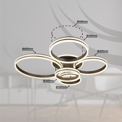 Globo - LED Dimmable φωτιστικό οροφής LED/120W/230V 2700K-6000K + τηλεχειριστήριο