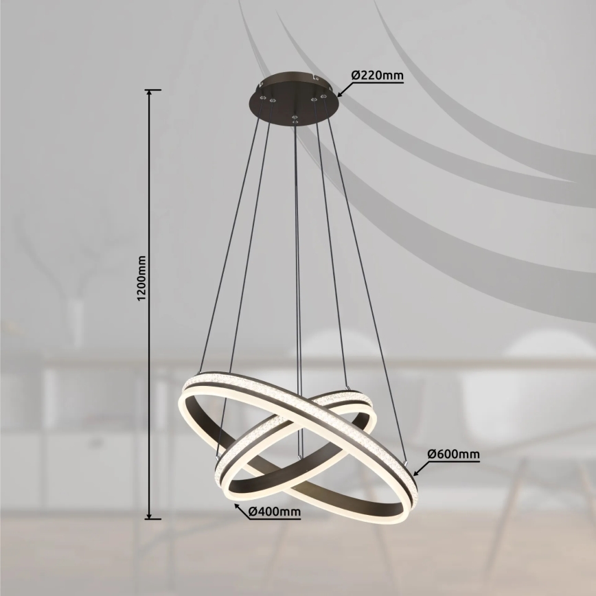 Globo - Led Dimmable κρεμαστό φωτιστικό οροφής LED/60W/230V 2700K-6000K + τηλεχειριστήριο