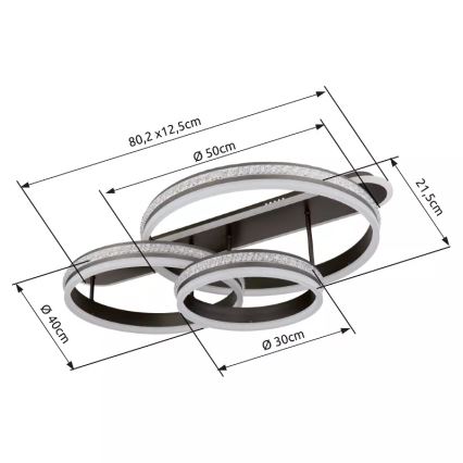 Globo - LED Dimmable φωτιστικό οροφής LED/75W/230V 2700K-6000K + τηλεχειριστήριο