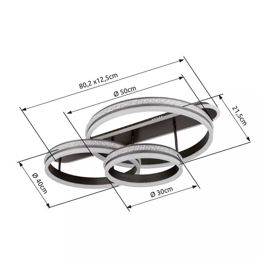 Globo - LED Dimmable φωτιστικό οροφής LED/75W/230V 2700K-6000K + τηλεχειριστήριο