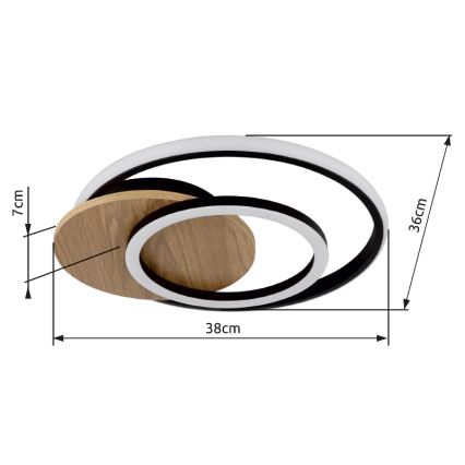 Globo - Φωτιστικό οροφής LED LED/24W/230V μαύρο
