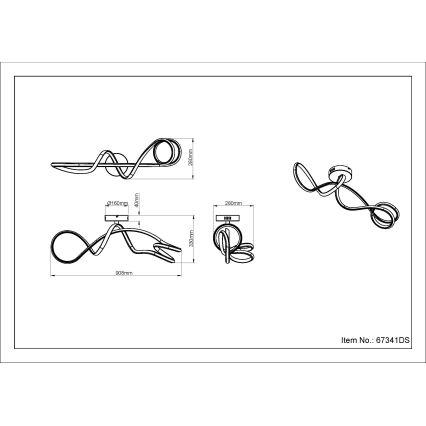 Globo - LED Πλαφονιέρα οροφής LED/30W/230V μαύρο
