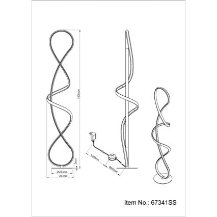 Globo - Επιδαπέδια λάμπα LED LED/36W/230V μαύρο