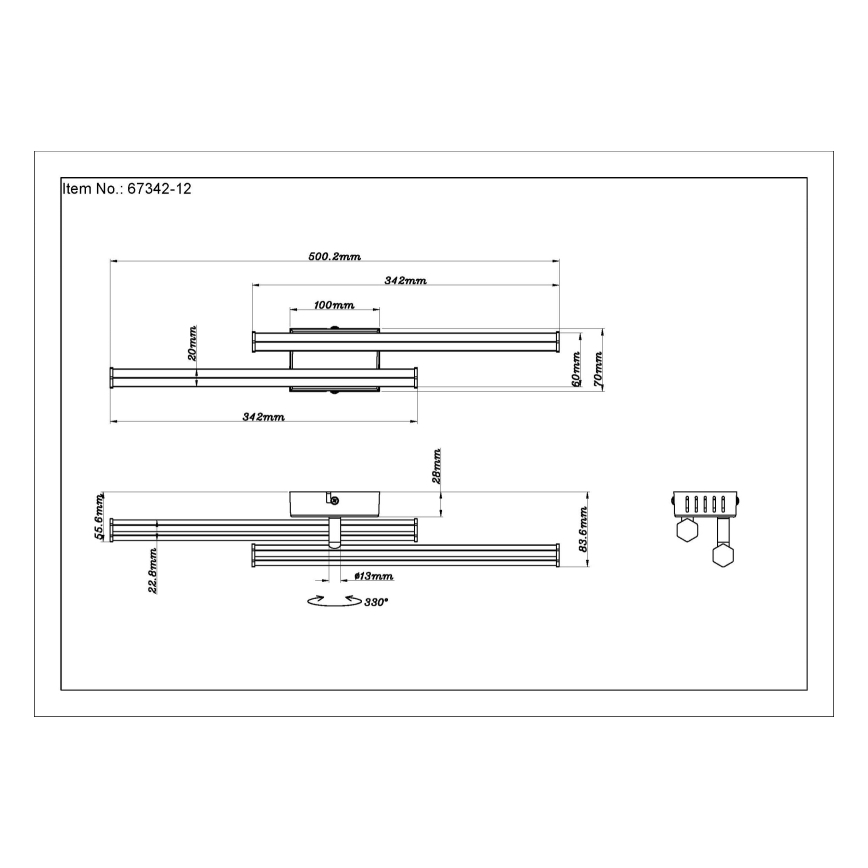 Globo - Φωτιστικό οροφής LED LED/12W/230V 3000K μαύρο