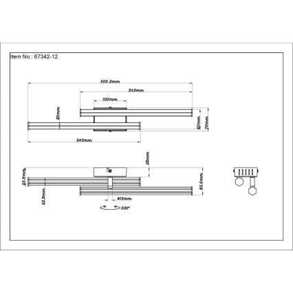 Globo - Φωτιστικό οροφής LED LED/12W/230V 3000K μαύρο