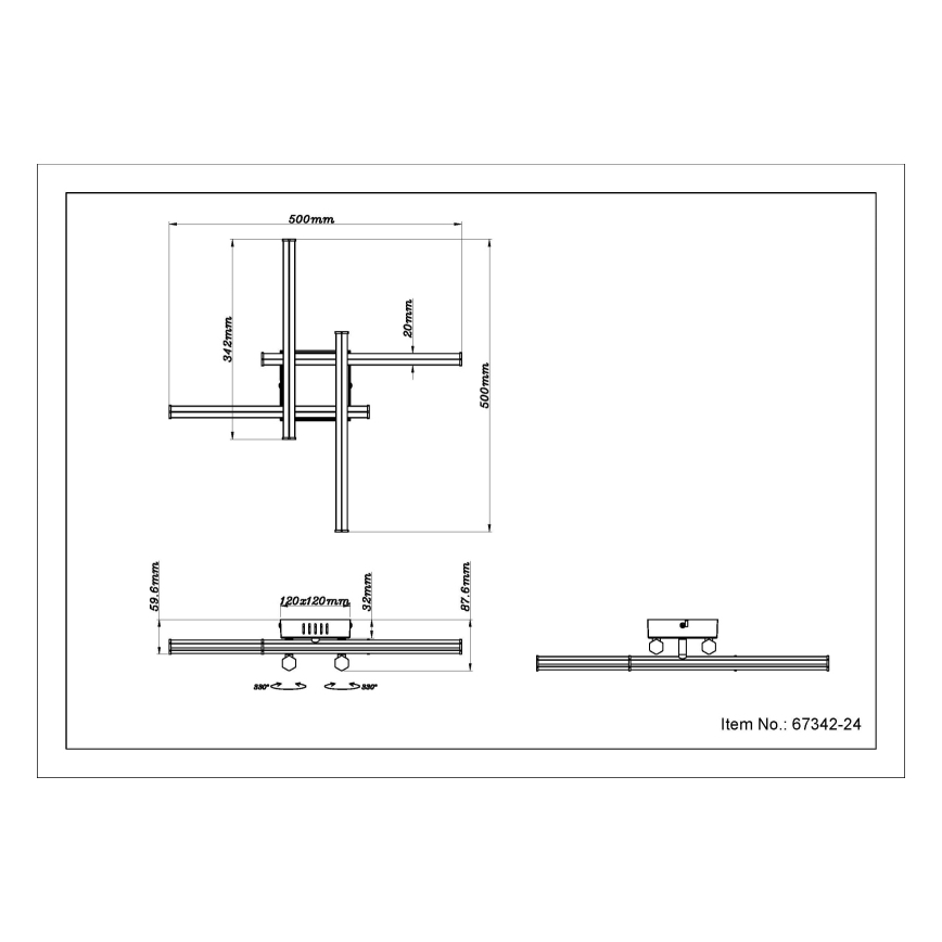 Globo - Φωτιστικό οροφής LED LED/24W/230V 3000K μαύρο