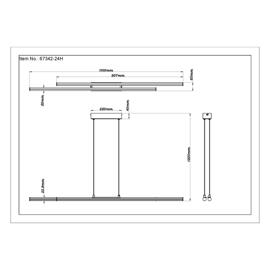 Globo -  Κρεμαστό φωτιστικό οροφής LED LED/24W/230V 3000K μαύρο