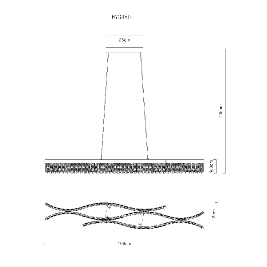 Globo -  Κρεμαστό φωτιστικό οροφής LED LED/35W/230V 3200K ματ χρώμιο