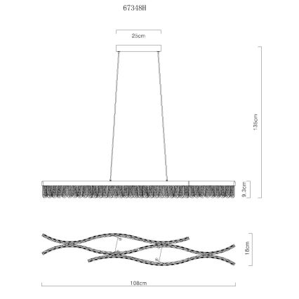 Globo -  Κρεμαστό φωτιστικό οροφής LED LED/35W/230V 3200K ματ χρώμιο