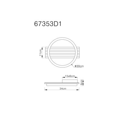 Globo - Φωτιστικό οροφής LED LED/12W/230V 3000K 30x34 cm