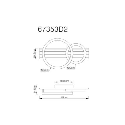 Globo - Φωτιστικό οροφής LED LED/18W/230V 3000K 30x48 cm
