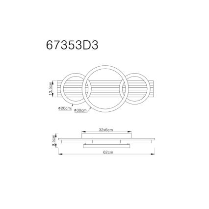 Globo - Φωτιστικό οροφής LED LED/24W/230V 3000K 30x62 cm