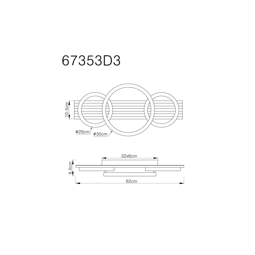 Globo - Φωτιστικό οροφής LED LED/24W/230V 3000K 30x62 cm