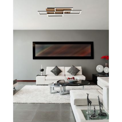 Globo - Ρυθμιζόμενο φωτιστικό οροφής LED LED/40W/230V 2700-6500K 32,5x87,5 cm καφέ/μαύρο + τηλεχειριστήριο