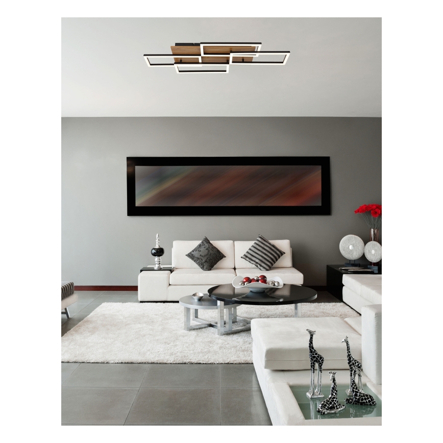 Globo - Ρυθμιζόμενο φωτιστικό οροφής LED LED/40W/230V 2700-6500K 32,5x87,5 cm καφέ/μαύρο + τηλεχειριστήριο